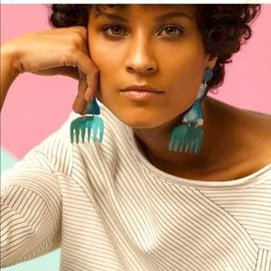 Anthropologie Bianca Mavrick comb resin earrings